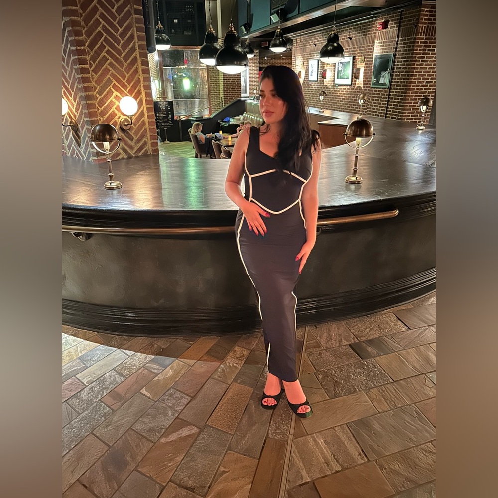 Hussh & Co Cherry Maxi Dress - Black